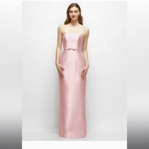 Dessy Elegant Pink Satin Dress with thin belt- NWT